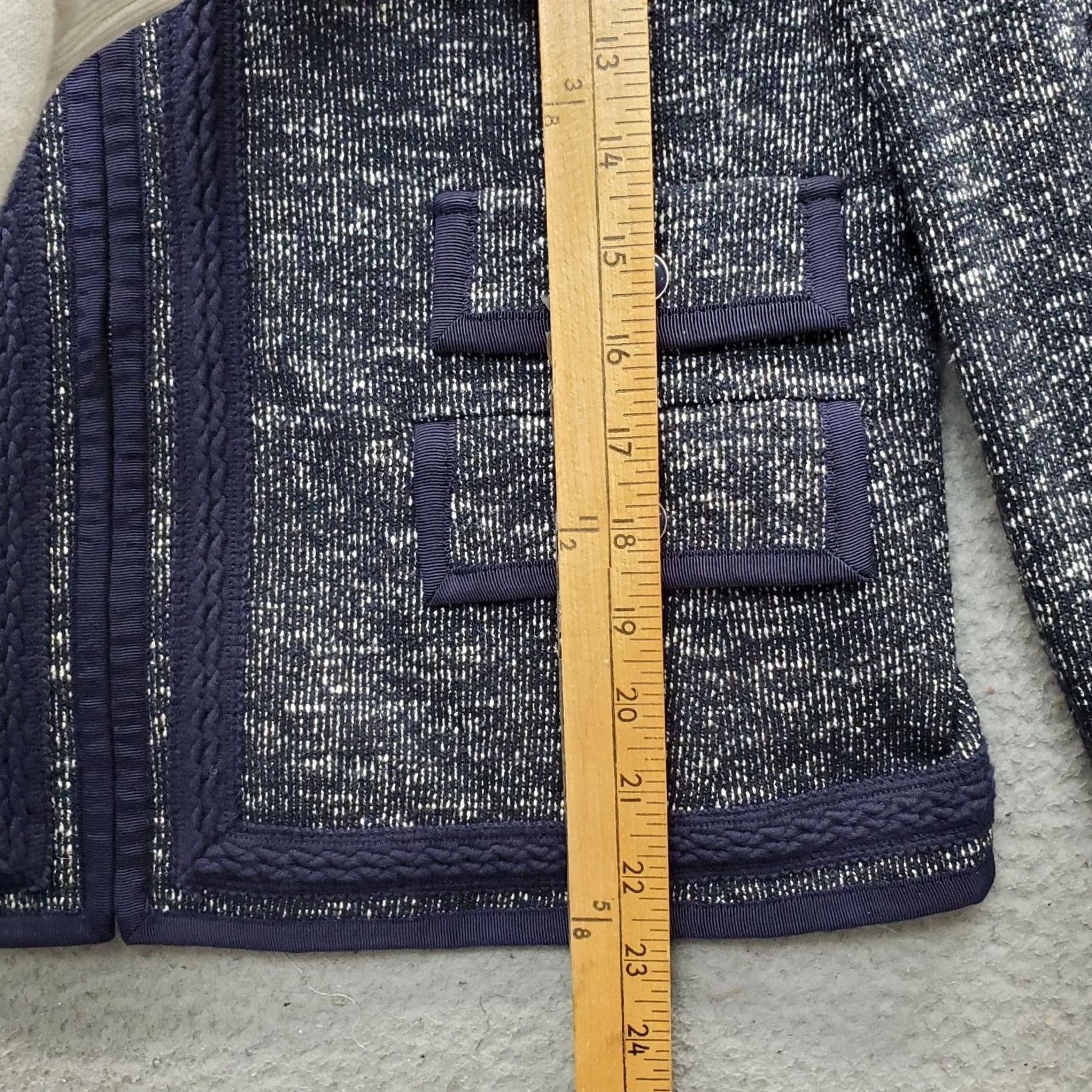 Talbots Talbots Cardigan Womens 12P Multi Boho Lace Trim Four Flap Pockets Full Zipper Shirt Womens Size: 12P Multicolor Cardigan Casual Formal Jacket Size XL / US 12-14 / IT 48-50 - 4 Thumbnail