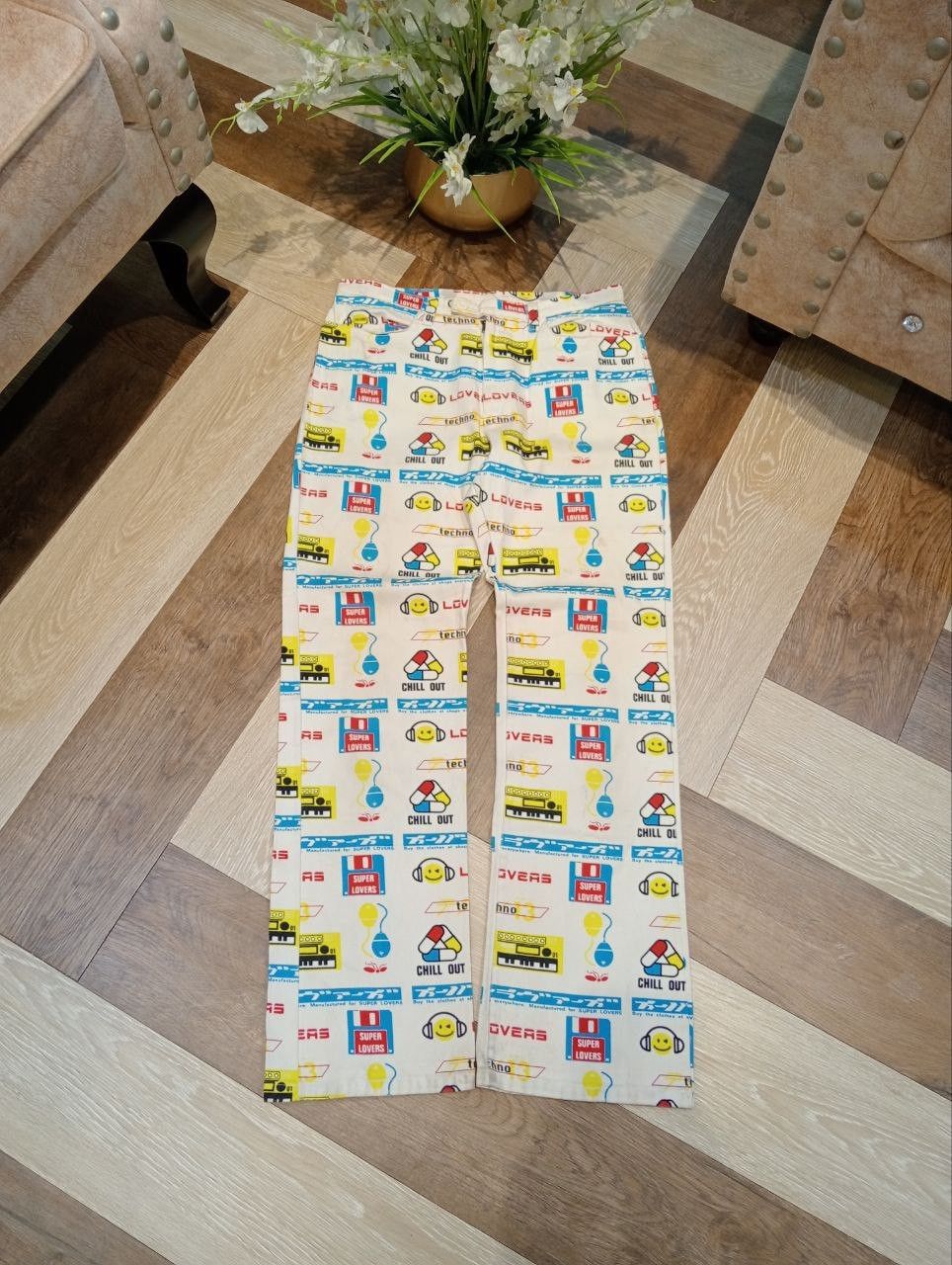 Super Lovers VINTAGE SUPER LOVERS OVERPRINT PANTS Size US 28 / EU 44 - 1 Thumbnail