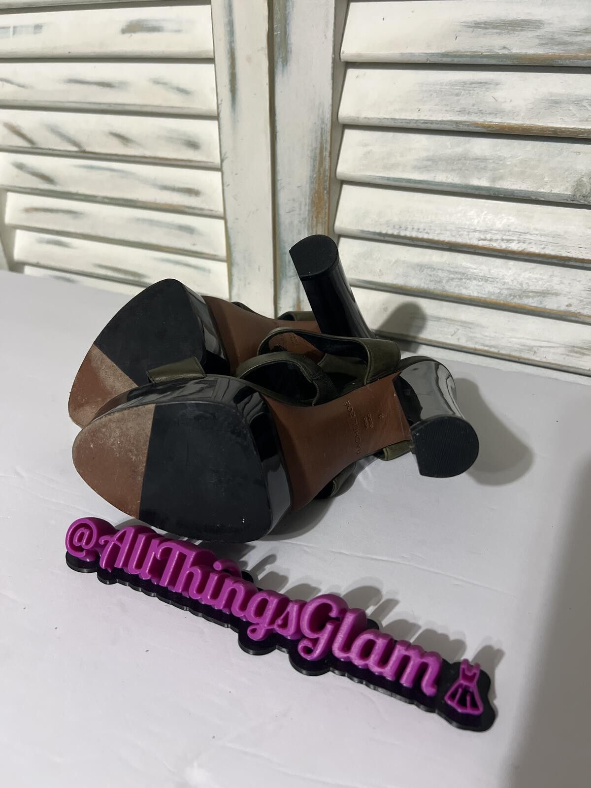Other Rachel Zoe Olive Green Heel Platform Sandals Buckle Strap 8 Size US 8 / IT 38 - 7 Thumbnail