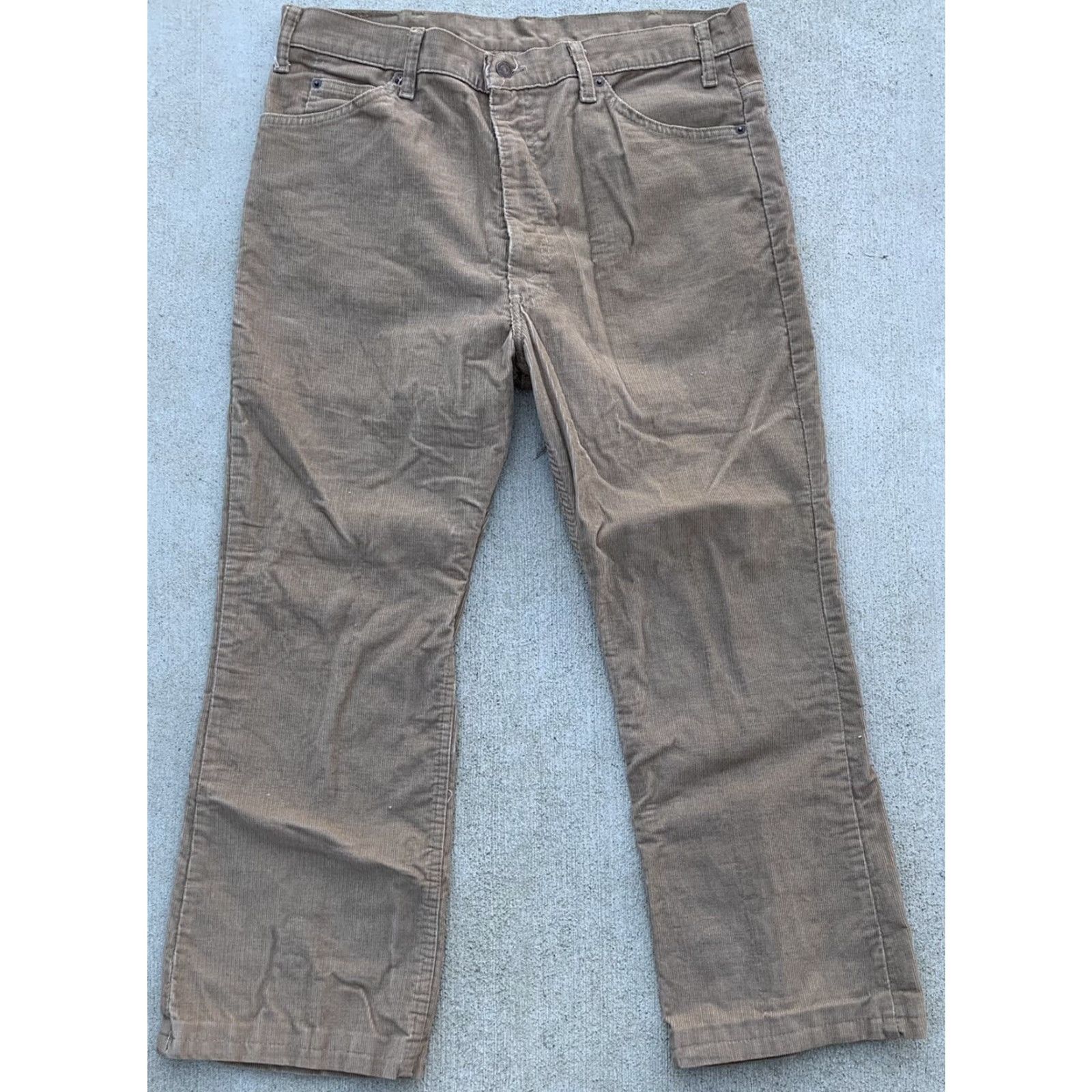 Levi's Vintage Levi’s 517 Corduroy Pants W 38 L 30 Beige Corduroy Flat Front 5 Pocket United States Mens Size US 35 - 3 Thumbnail