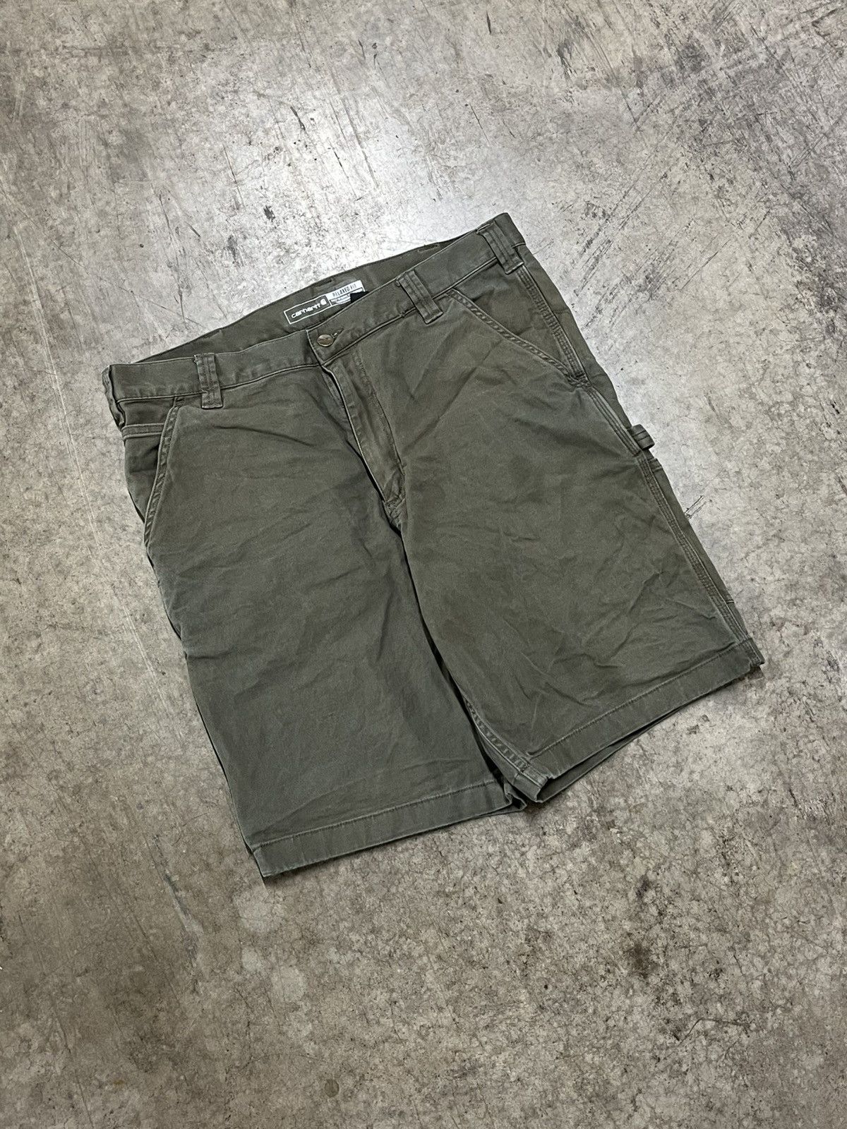 Carhartt × Vintage Carhartt earthtone green carpenter shorts streetwear hype Size US 36 / EU 52 - 6 Thumbnail