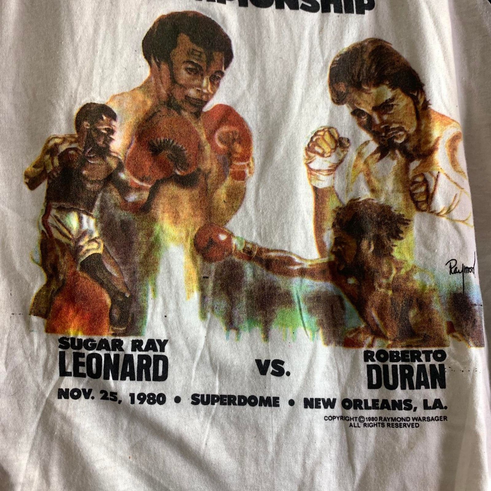 Vintage 1980 SUGAR RAY LEONARD ROBERTO DURAN 3/4 sleeve tee shirt S Size US S / EU 44-46 / 1 - 4 Thumbnail