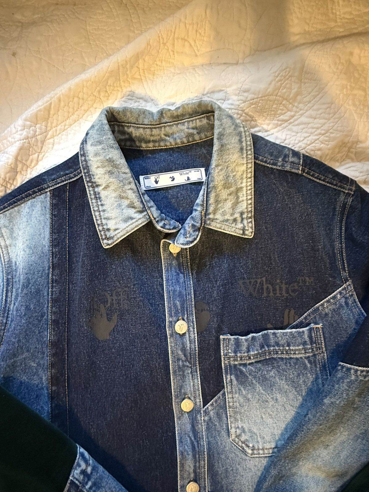 Off-White OFF WHITE denim patchwork jacket FALL/WINTER 2020 Collection Size US XL / EU 56 / 4 - 4 Thumbnail