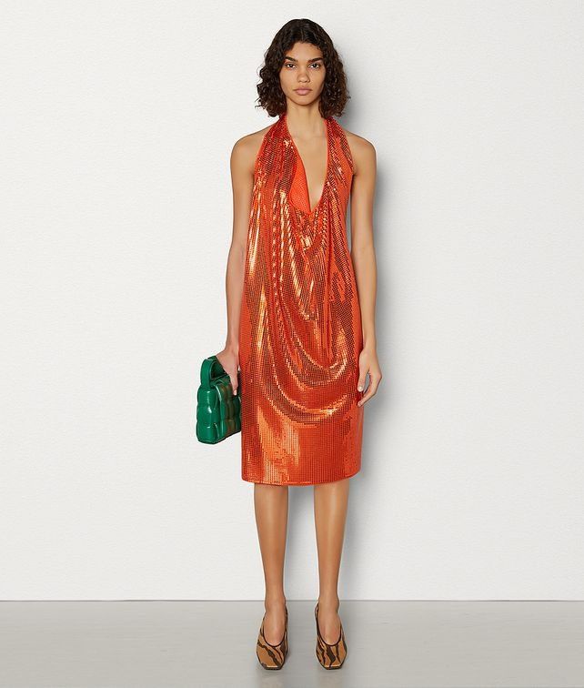 Bottega Veneta o1y0725 Mini Dress in Orange Size XS / US 0-2 / IT 36-38 - 2 Thumbnail