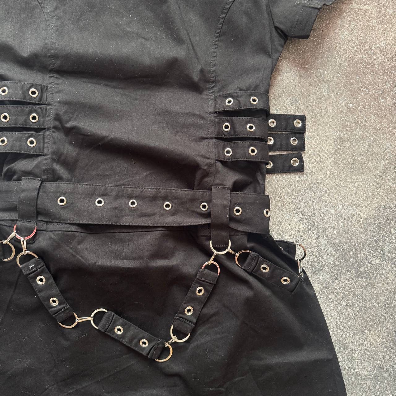 If Six Was Nine Y2K Avant Garde Goth Emo Strap Belt Mini Dress Size S / US 4 / IT 40 - 14 Thumbnail