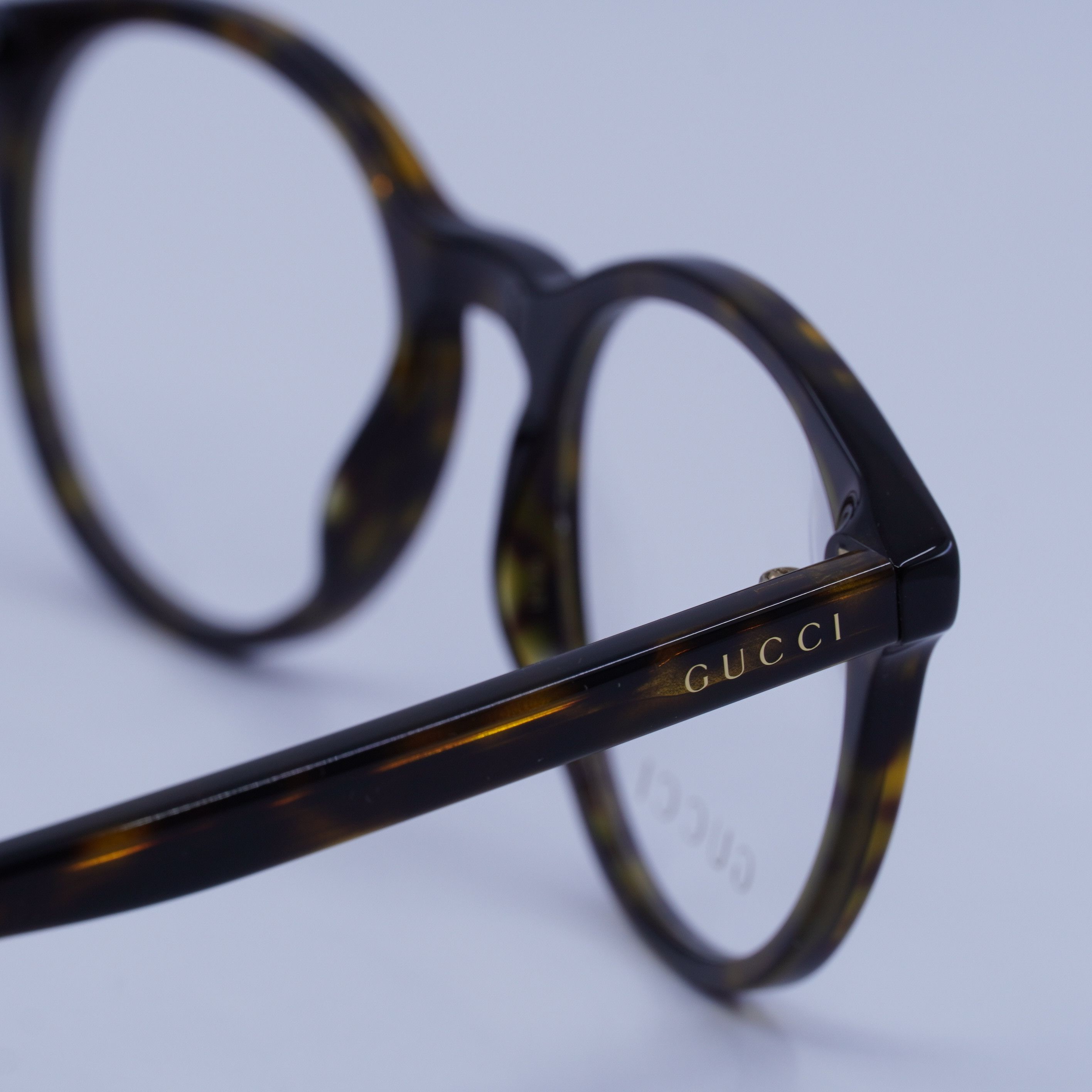 Gucci Gucci GG0406O 006 Eyeglasses Dark Havana 50mm Round Frame Size ONE SIZE - 8 Thumbnail