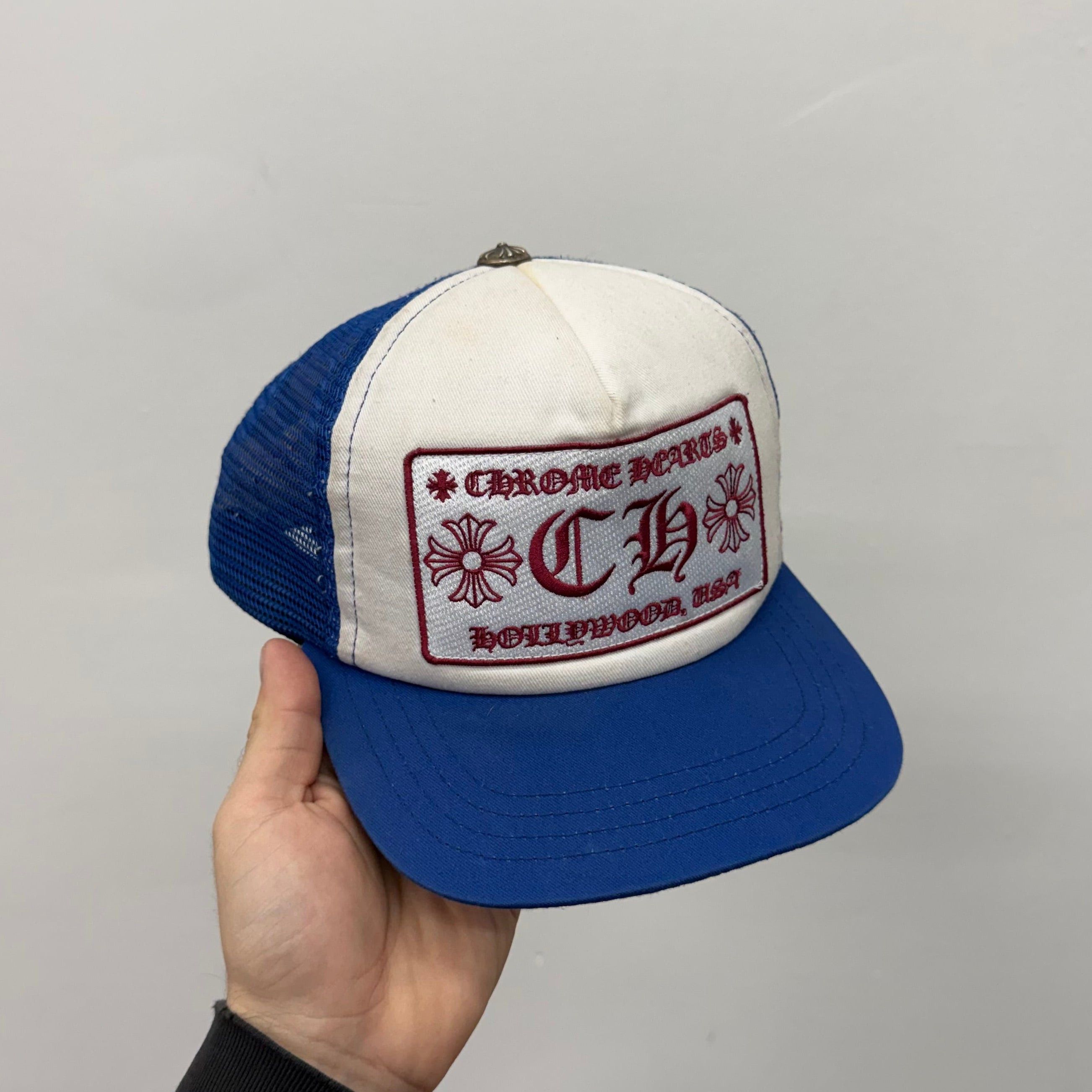 Chrome Hearts Chrome Hearts Blue Hollywood CH Trucker Hat Size ONE SIZE - 1 Thumbnail