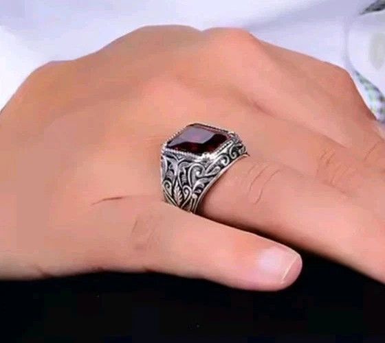 Other Turkish Signet Ring For Men Ancient Zircon Inlay Size 10 Size ONE SIZE - 2 Thumbnail