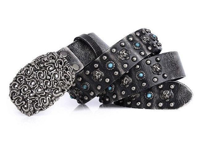 Japanese Brand × Vintage High street faded tiger rivet studded genuine leather belt Size ONE SIZE - 3 Thumbnail