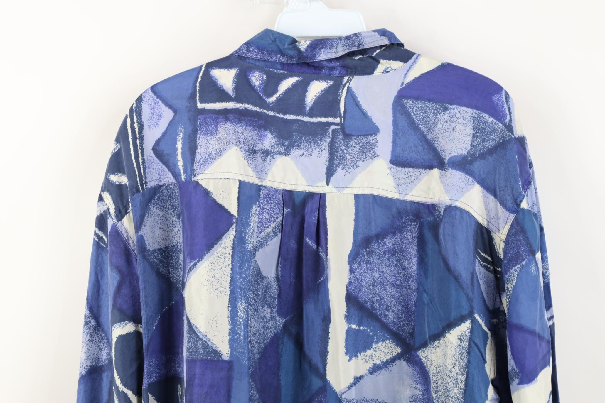 Vintage Vintage 90s Streetwear Silk Long Sleeve Collared Shirt Size US L / EU 52-54 / 3 - 13 Thumbnail