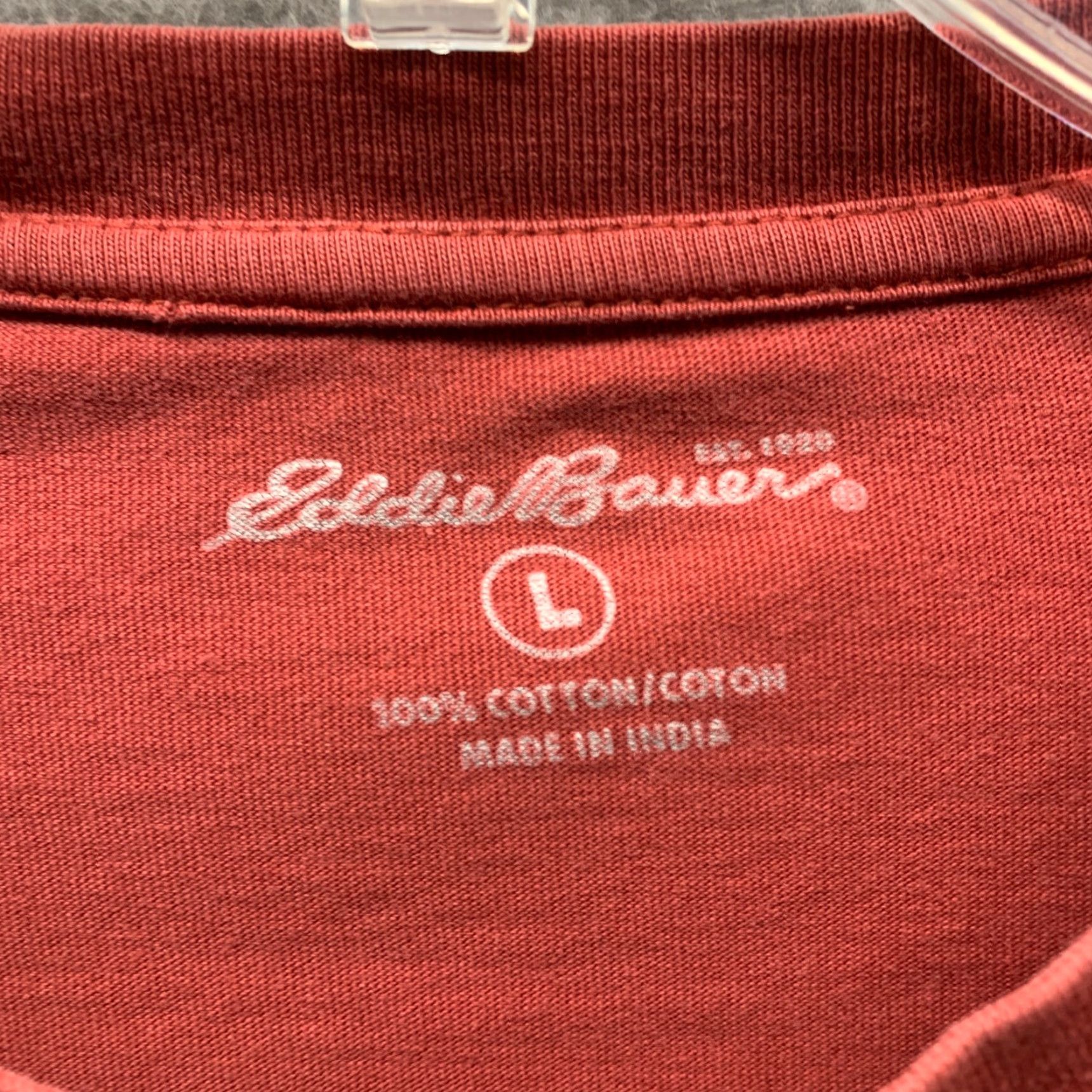Eddie Bauer Eddie Bauer Shirt Men Red Cotton Classic Short Sleeve Crew Neck L Large 80s 90s Vintage: No Size US L / EU 52-54 / 3 - 4 Thumbnail