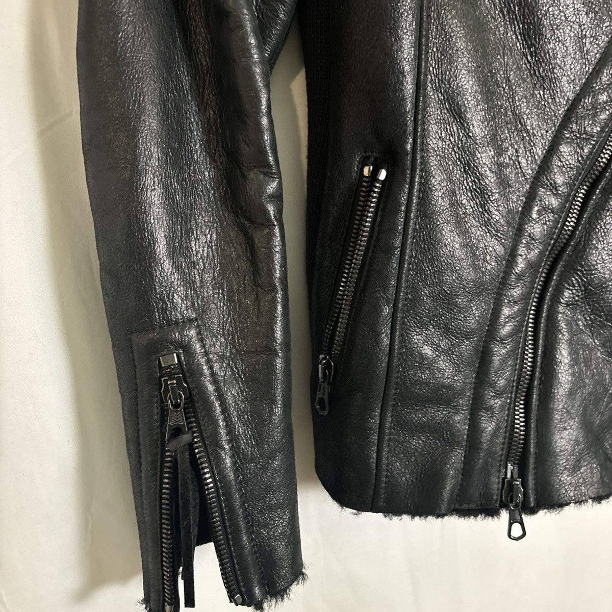ASH Ash Black Leather Jacket w/ Shearling. Unisex Size 46 w/Tag Size S / US 4 / IT 40 - 4 Thumbnail