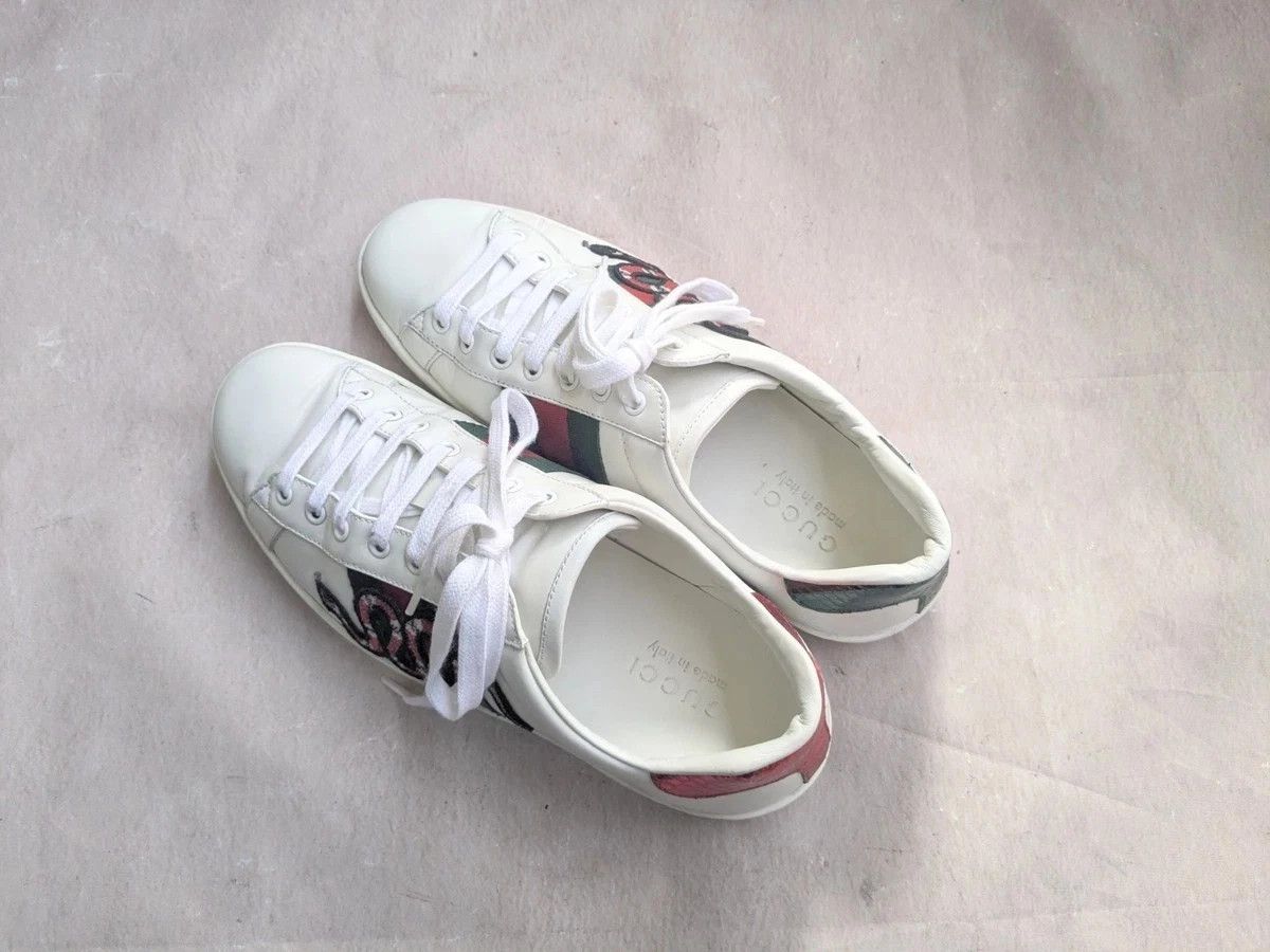 Gucci Gucci Ace Snake White 9 Leather Low Tops Size US 9 / EU 42 - 12 Thumbnail