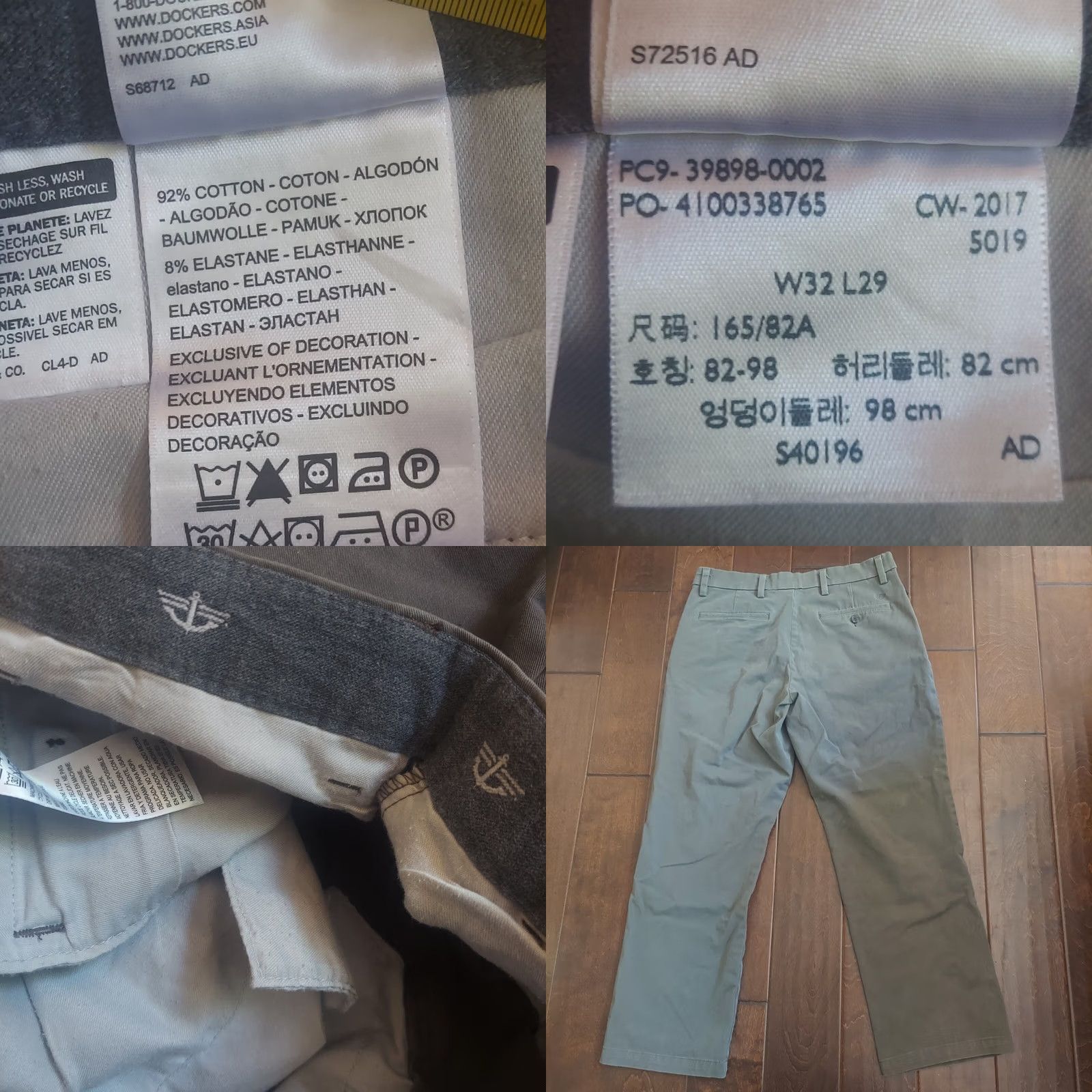 Dockers DOCKERS Pants Men Gray Straight Chino W32 L29 Regular Pockets Button Zip Casual Formal Size US 32 / EU 48 - 11 Thumbnail