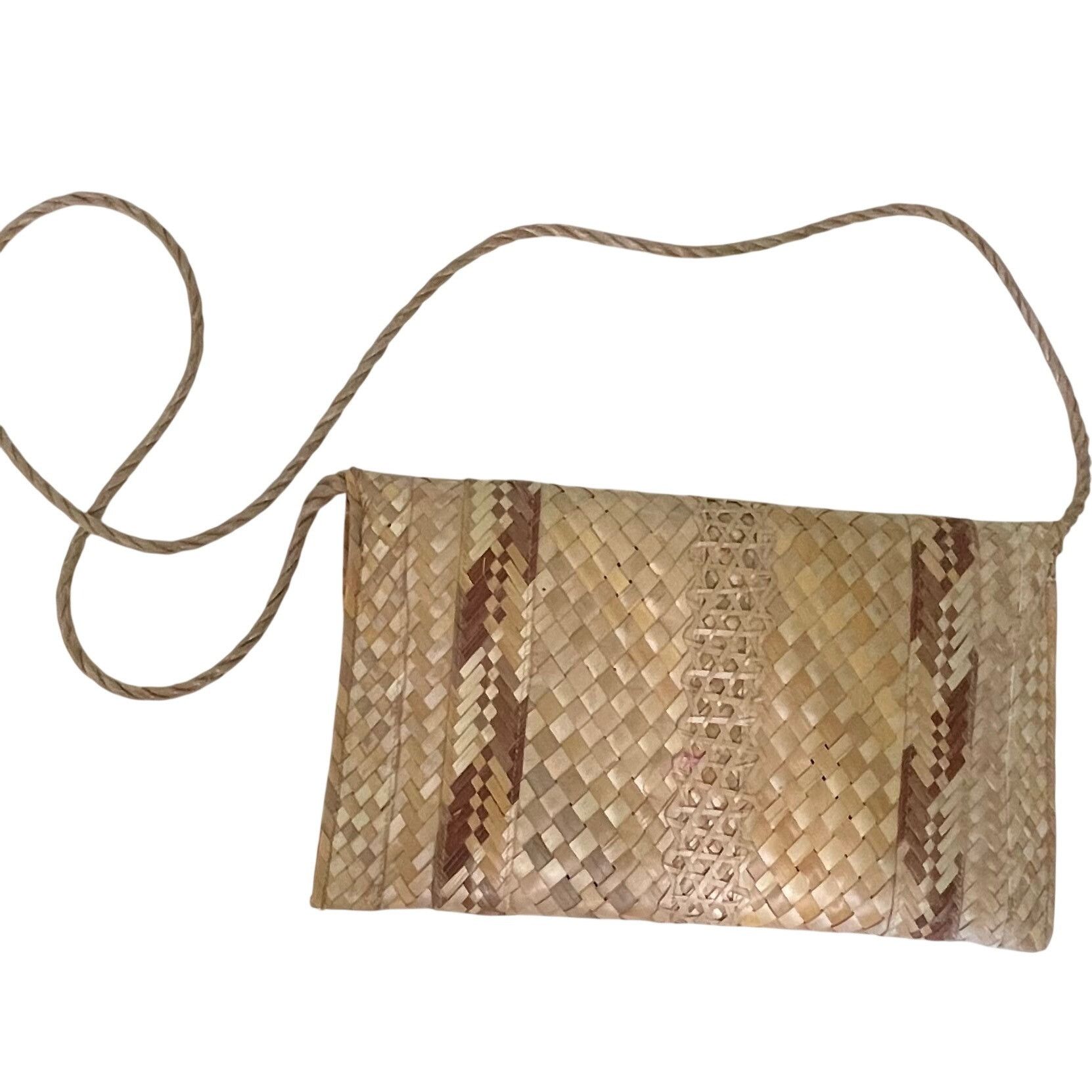 Other Woven Wicker Straw Women's Purse Clutch Shoulder Bag Orange Size ONE SIZE - 9 Thumbnail