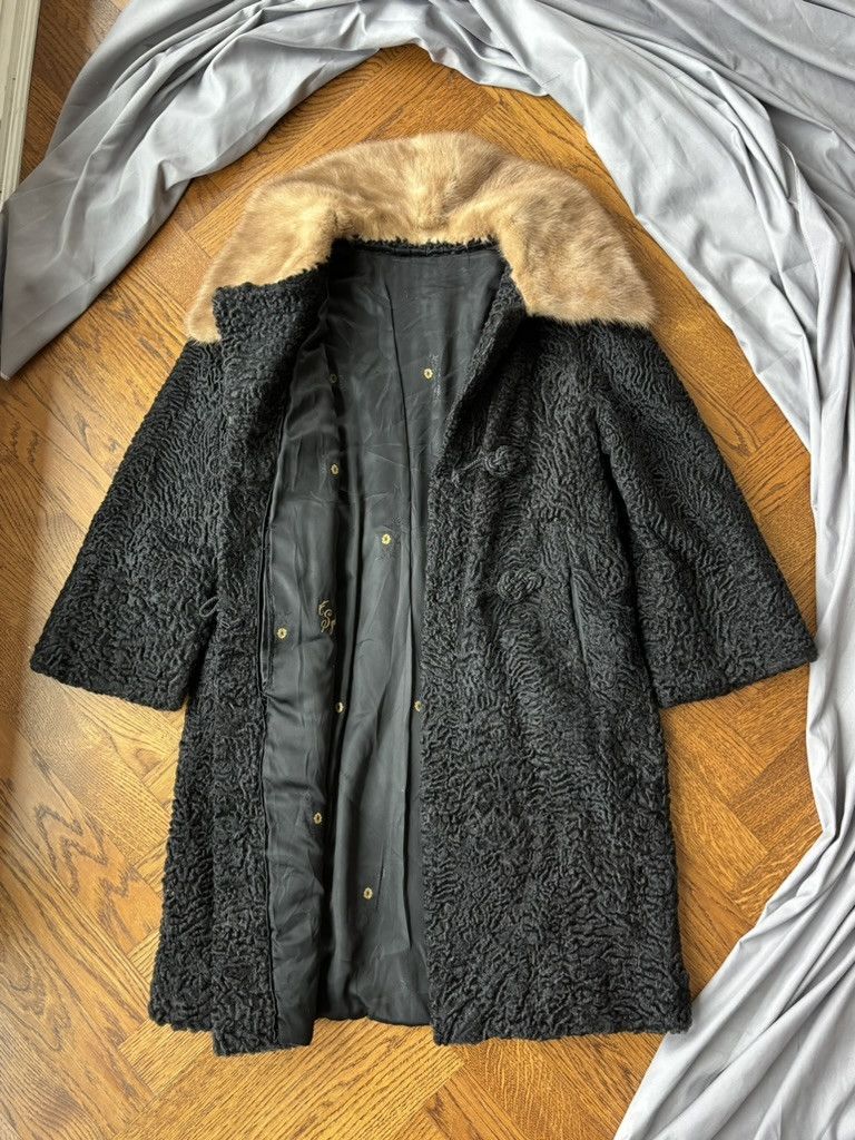 Cccp × Vintage True Vintage Astrakhan Fur Coat 70s Persian Lamb Hair Wool Size M / US 6-8 / IT 42-44 - 4 Thumbnail