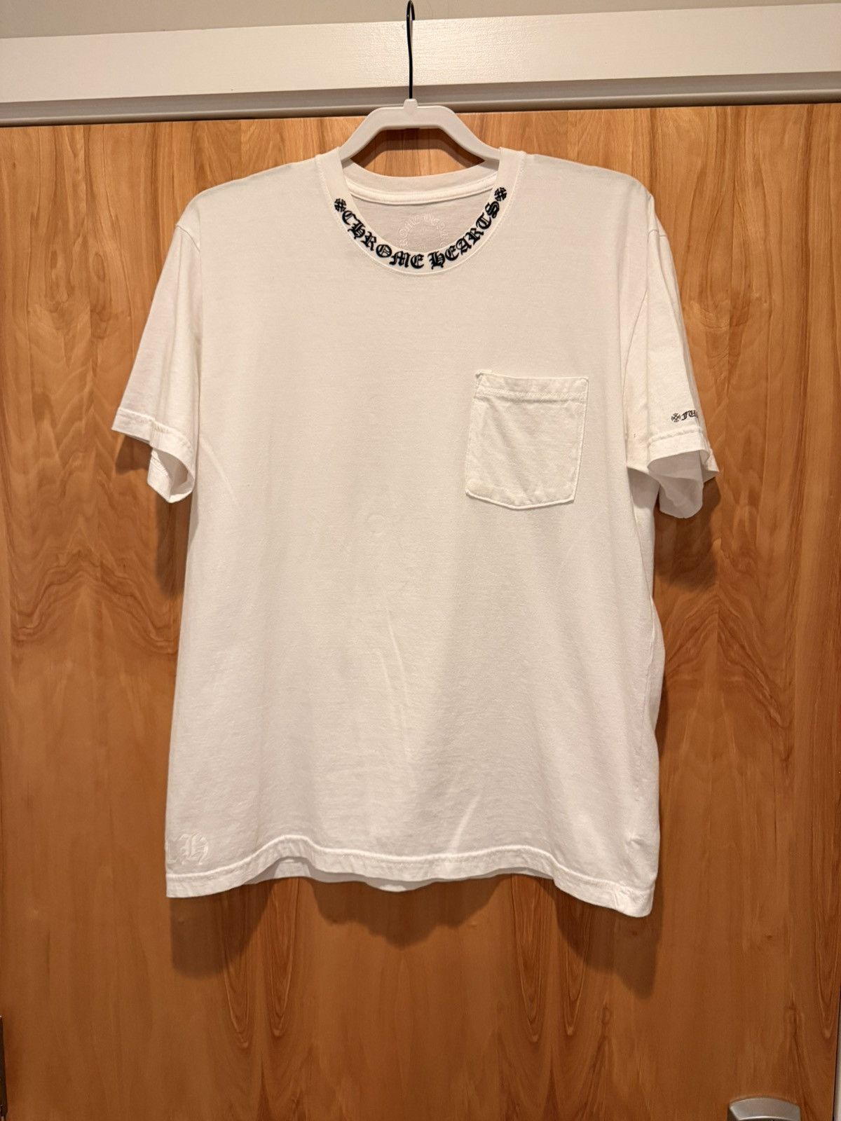 Chrome Hearts Chrome Hearts Classic Neck Logo Print Tee White Size Large Size US L / EU 52-54 / 3 - 2 Thumbnail