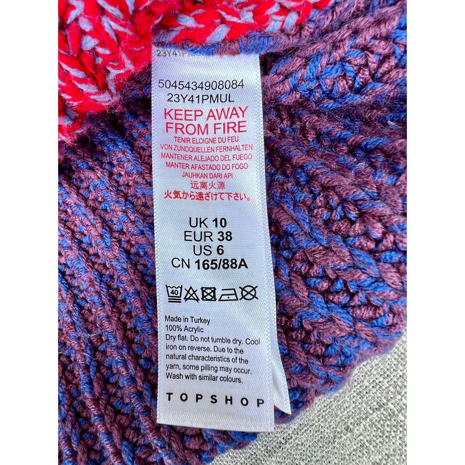 Topshop Topshop Chunky Multicolored Sweater Cable Knit Sz 6 S Size M / US 6-8 / IT 42-44 - 8 Thumbnail