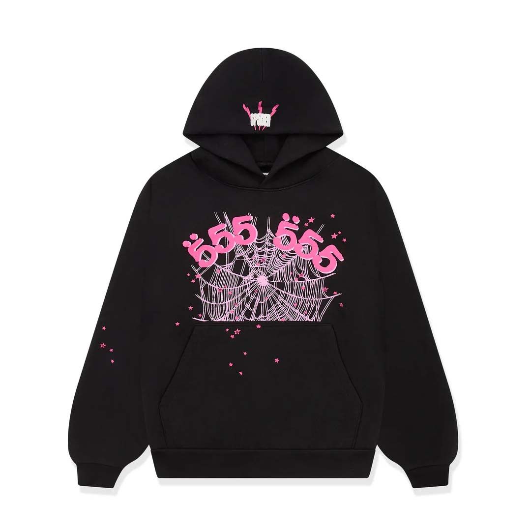 Sp5der Angel Number Web Hoodie Black Pink Size US L / EU 52-54 / 3 - 1 Thumbnail