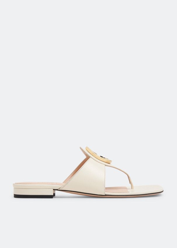 Gucci o1s1wg110425 Women's Gucci Blondie Thong Sandals in White Size US 10 / IT 40 - 1 Thumbnail