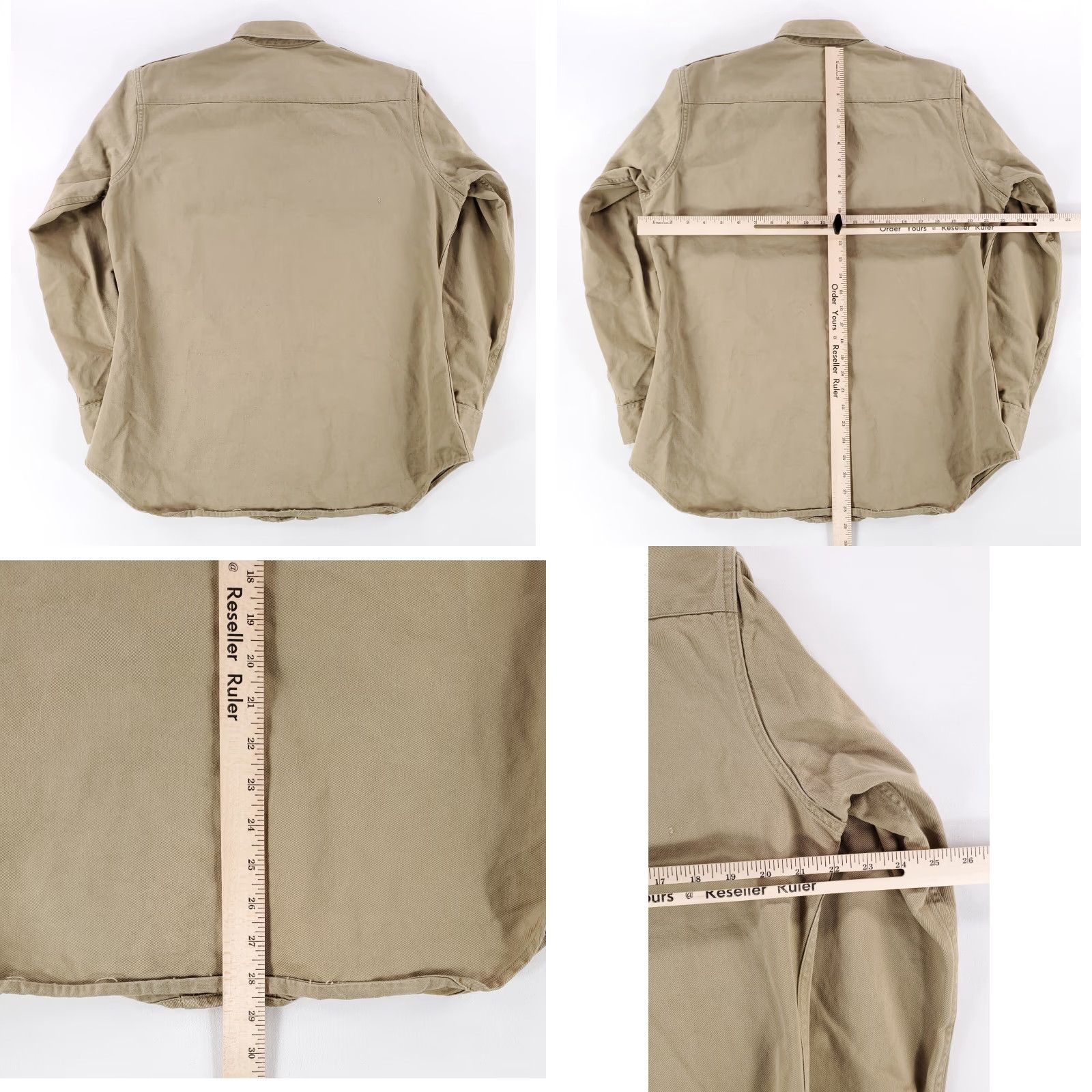 Vintage VINTAGE US Military Heavyweight Cotton Twill Button Up Shirt Tan Mens 15.5 / 33 Men’s Shirt Size US L / EU 52-54 / 3 - 8 Thumbnail