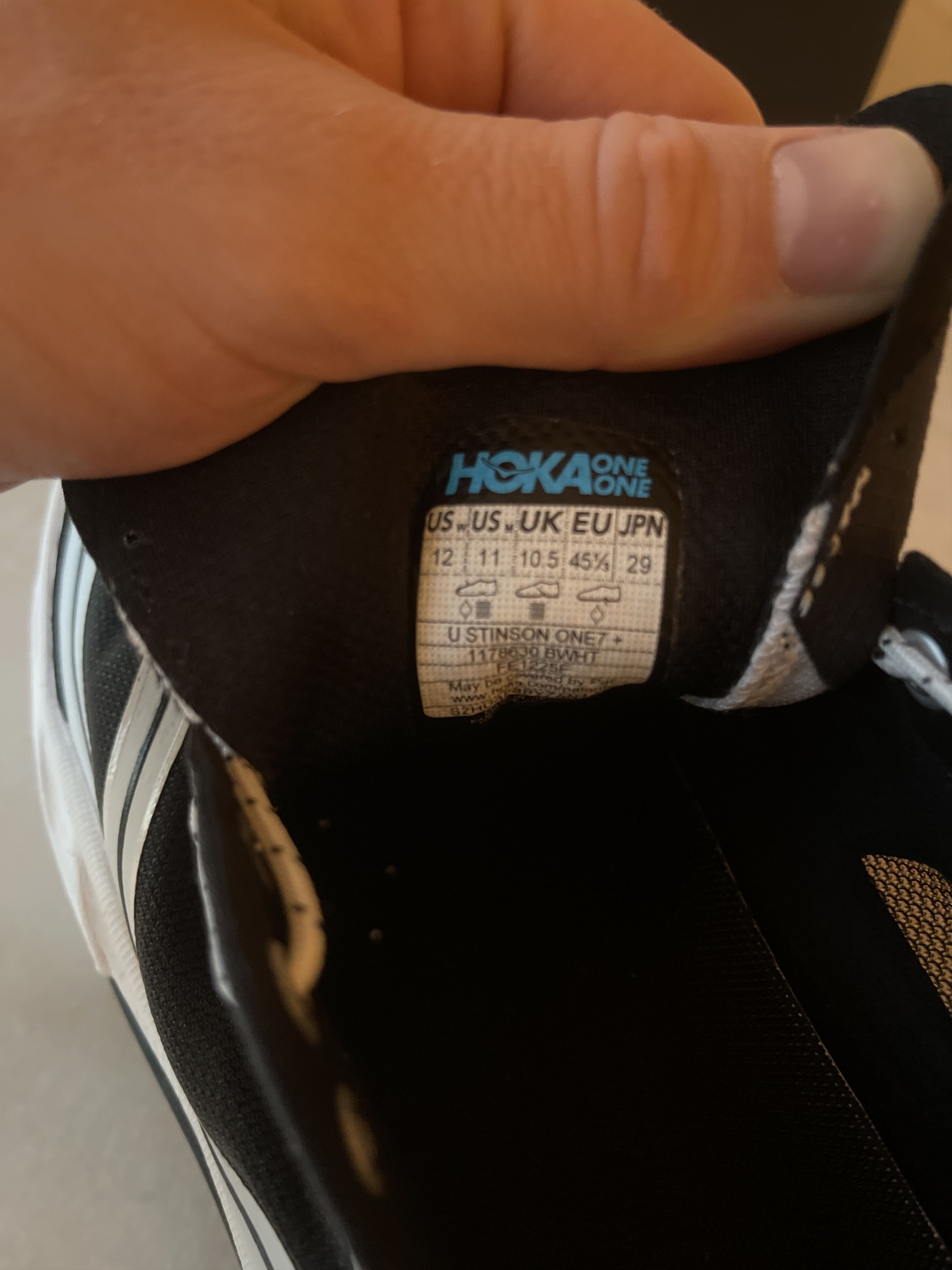 Hoka HOKA + dsm Stinson One7 Black/White Size US 11 / EU 44 - 4 Thumbnail
