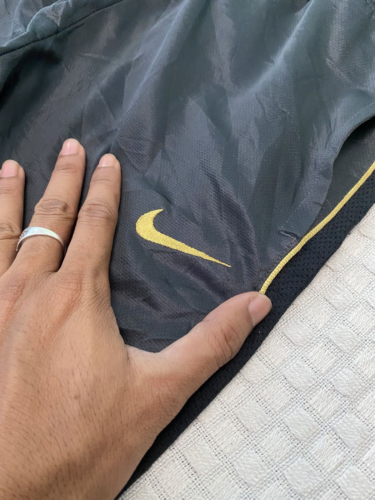 Billie Eilish × Nike 💥 VINTAGE NIKE 90S BAGGY WIDE LEG SWOOSH TRACK PANTS Y2K Size US 28 / EU 44 - 6 Thumbnail