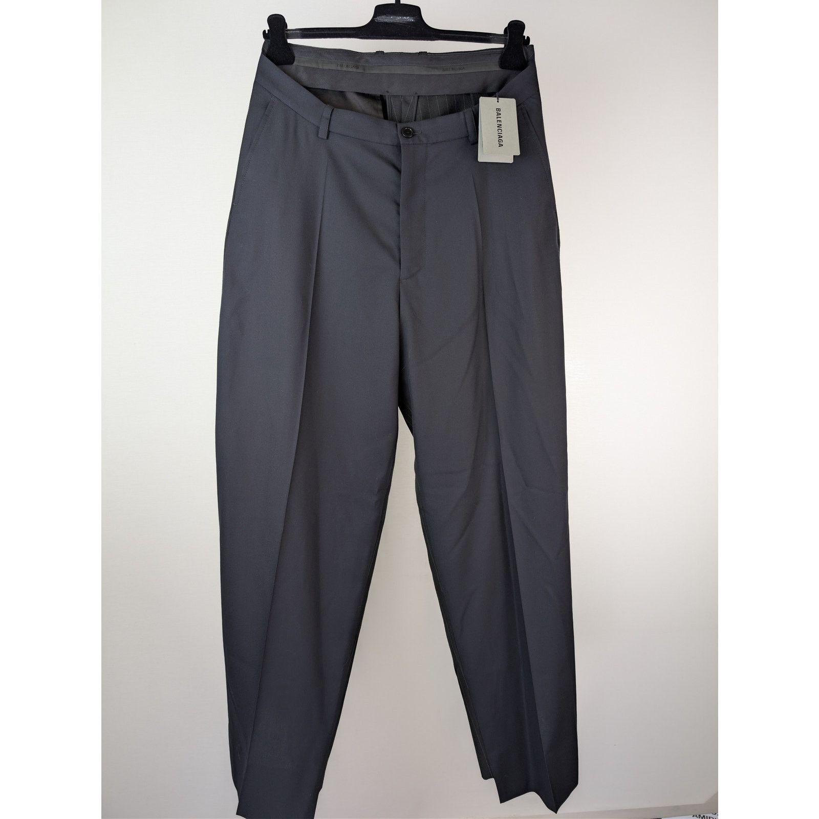 Balenciaga o1rshd1 Fluid Barathea Patched Skater Pants in Dark Navy Size US 32 / EU 48 - 10 Thumbnail