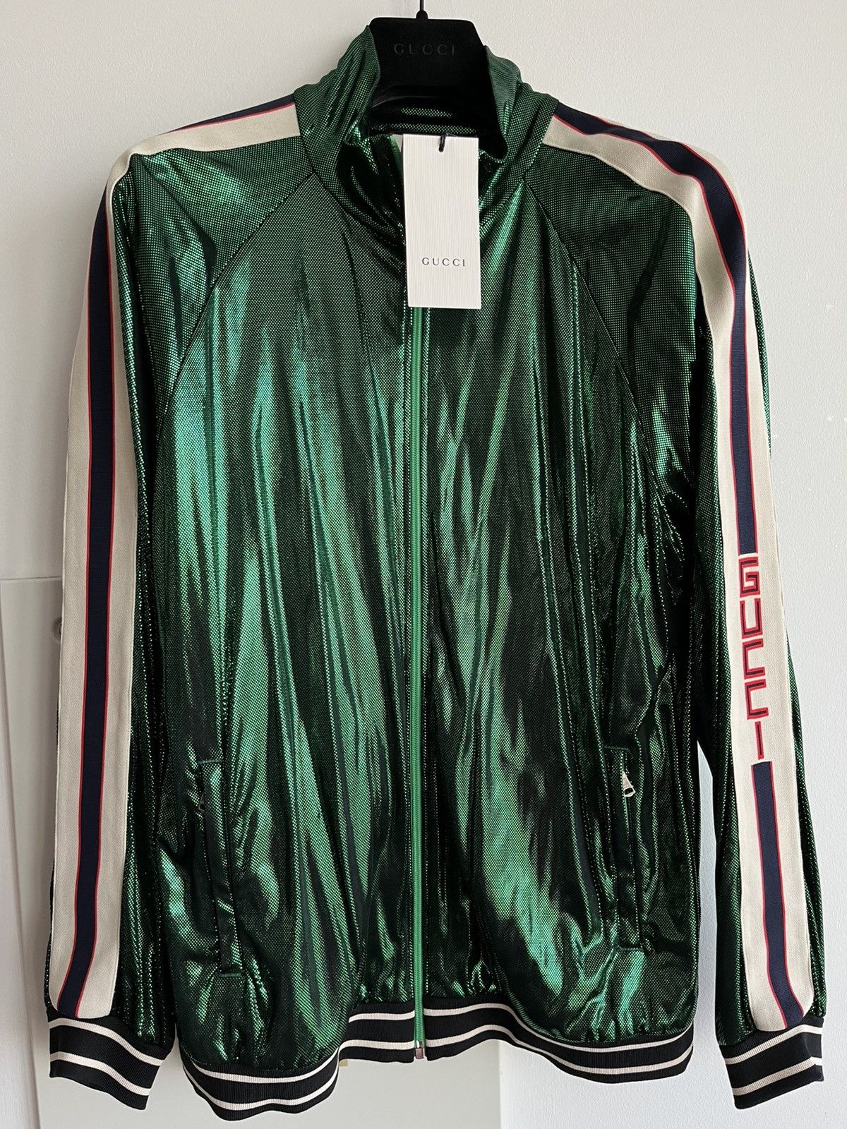 $4k Value Super Runway Gucci Glitter Laminated Track Jacket