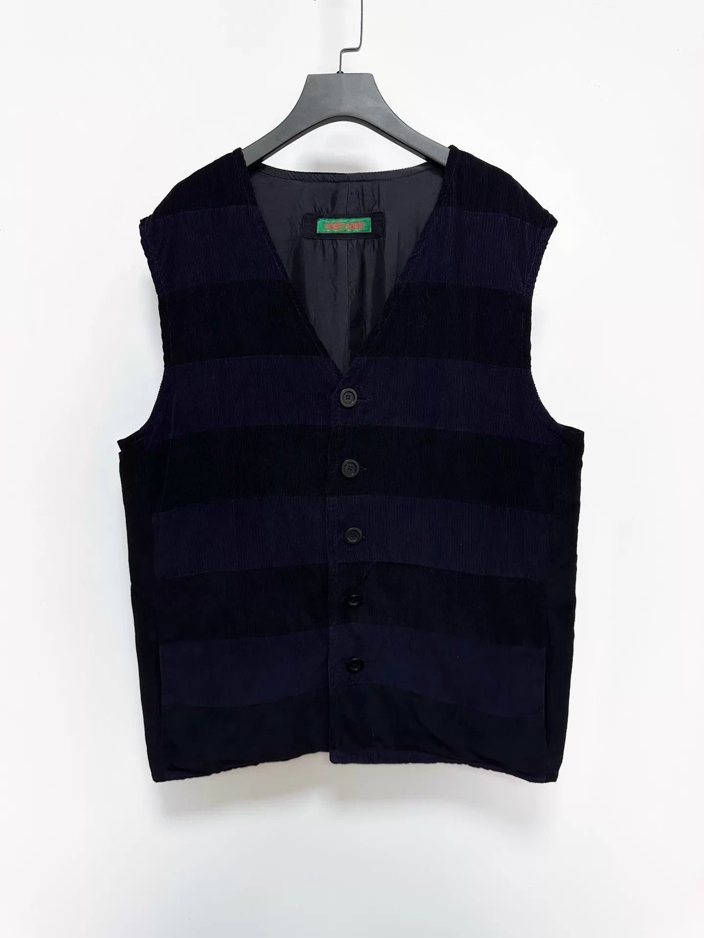 Casey Casey Black Corduroy Button-Front Vest Size US S / EU 44-46 / 1 - 1 Thumbnail