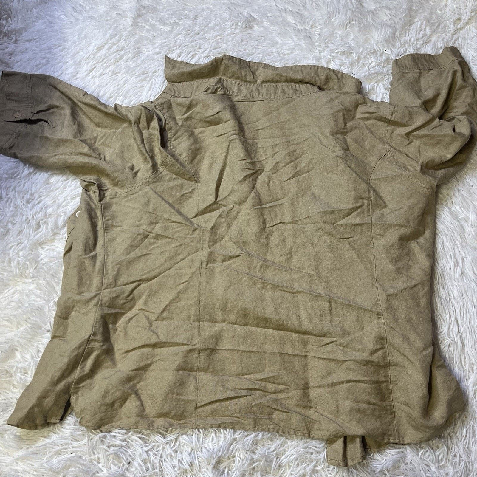 Other ashley stewart 24w beige long sleeve Top Shirt Linen Blend Size 4XL / US 24-26 - 3 Thumbnail