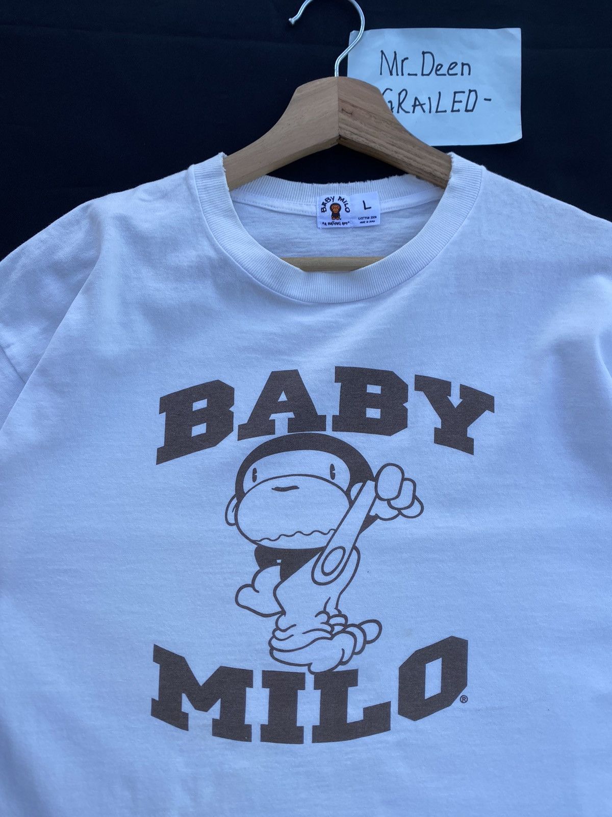 Bape Rare Vintage Baby Milo Bape Tshirt Size US L / EU 52-54 / 3 - 6 Thumbnail