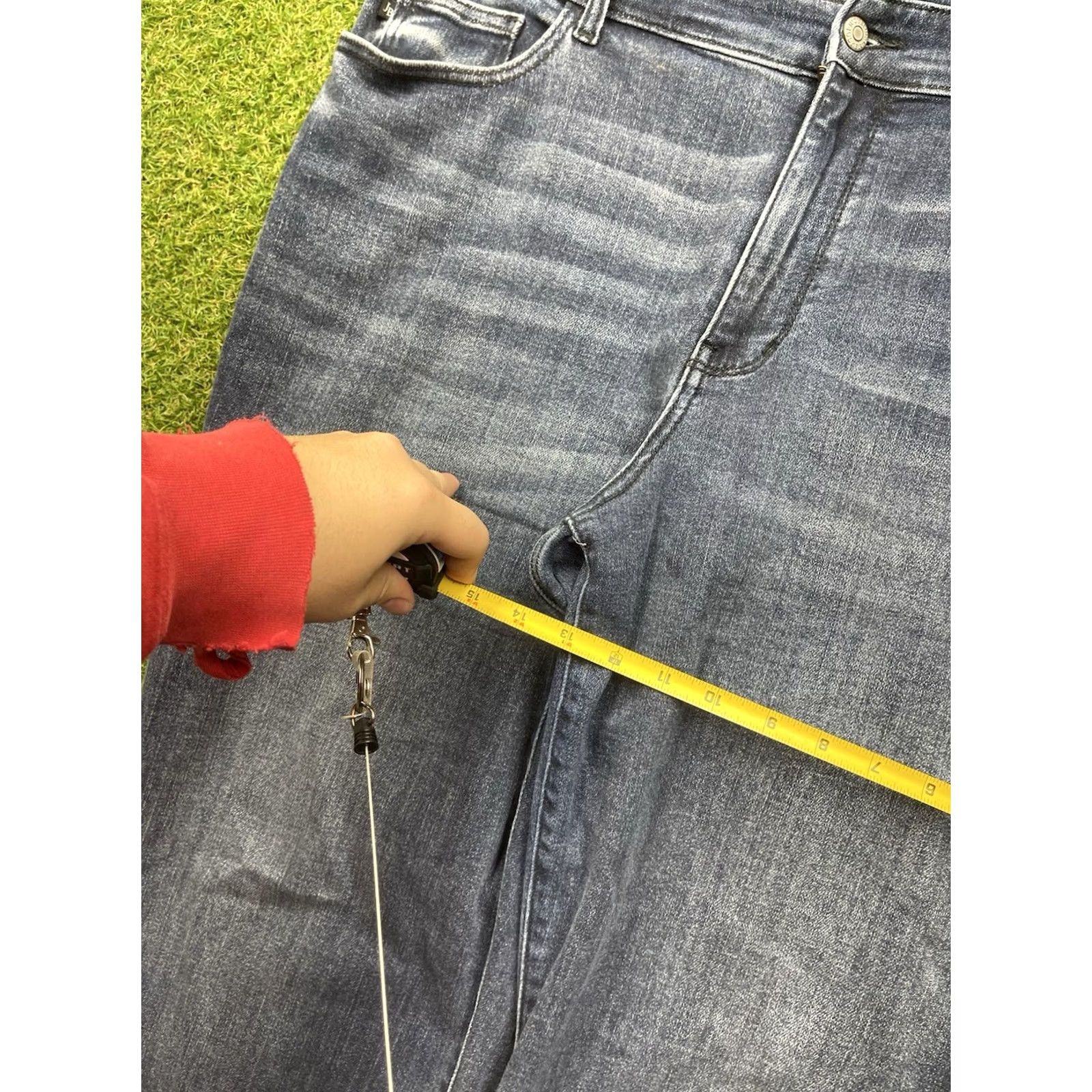 Denime Judy Blue Jeans Womens 20W Wide-Leg Dark Wash Denim Stretch Casual 40x32 Jeans Mens? No Size 42" / US 20 - 7 Thumbnail