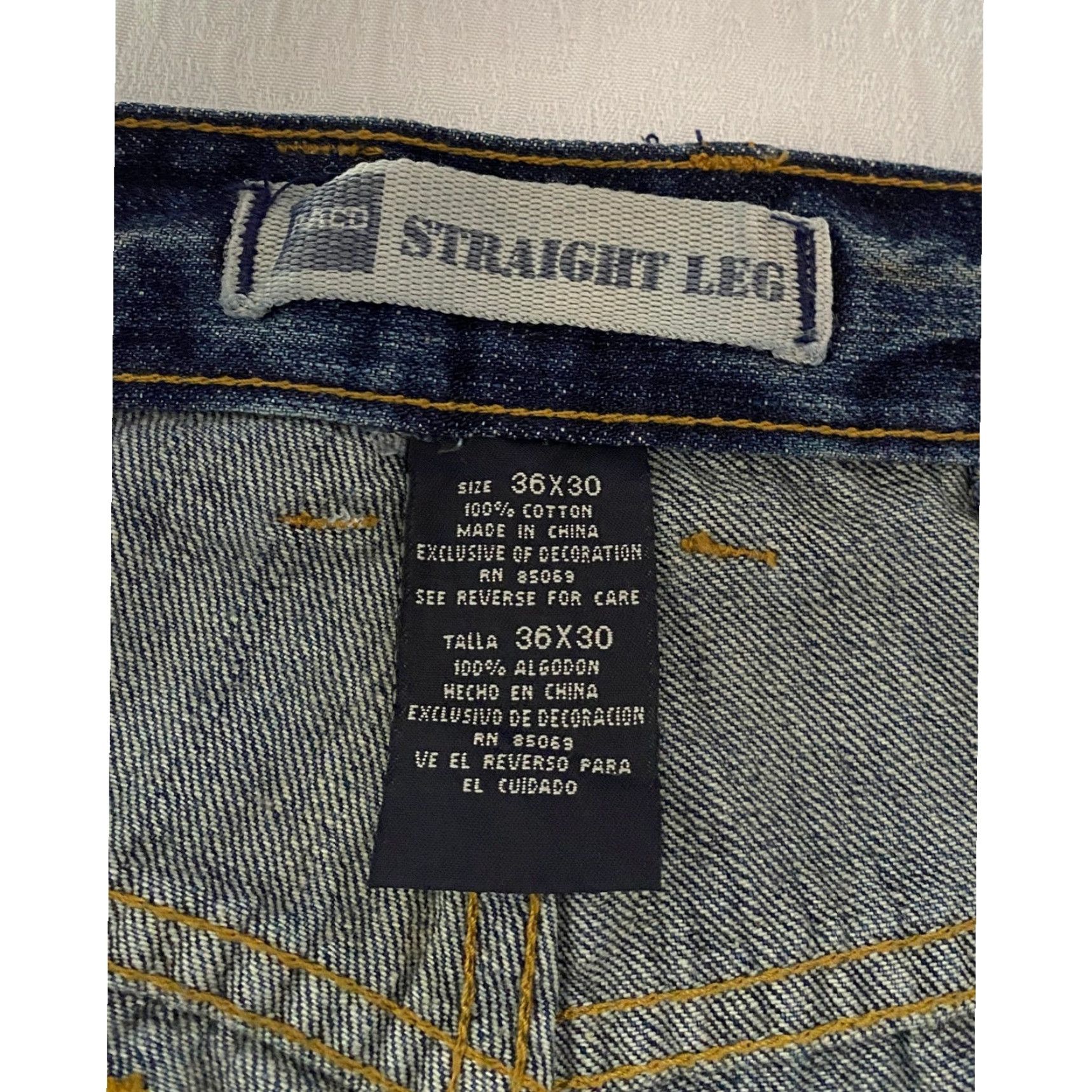 Vintage Paco Jeans Mens 36x30 Blue Denim Distressed Patchwork Whiskers Straight Wide Leg Size US 36 / EU 52 - 5 Thumbnail