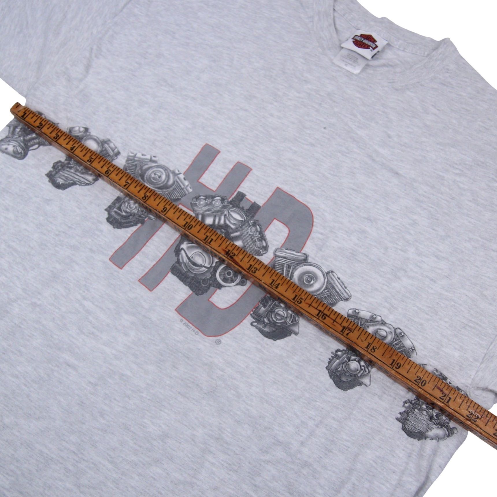 Harley Davidson VINTAGE Harley-Davidson Mens XL T-Shirt Gray Allover Print V-twin Graphic Shirt Size US XL / EU 56 / 4 - 5 Thumbnail
