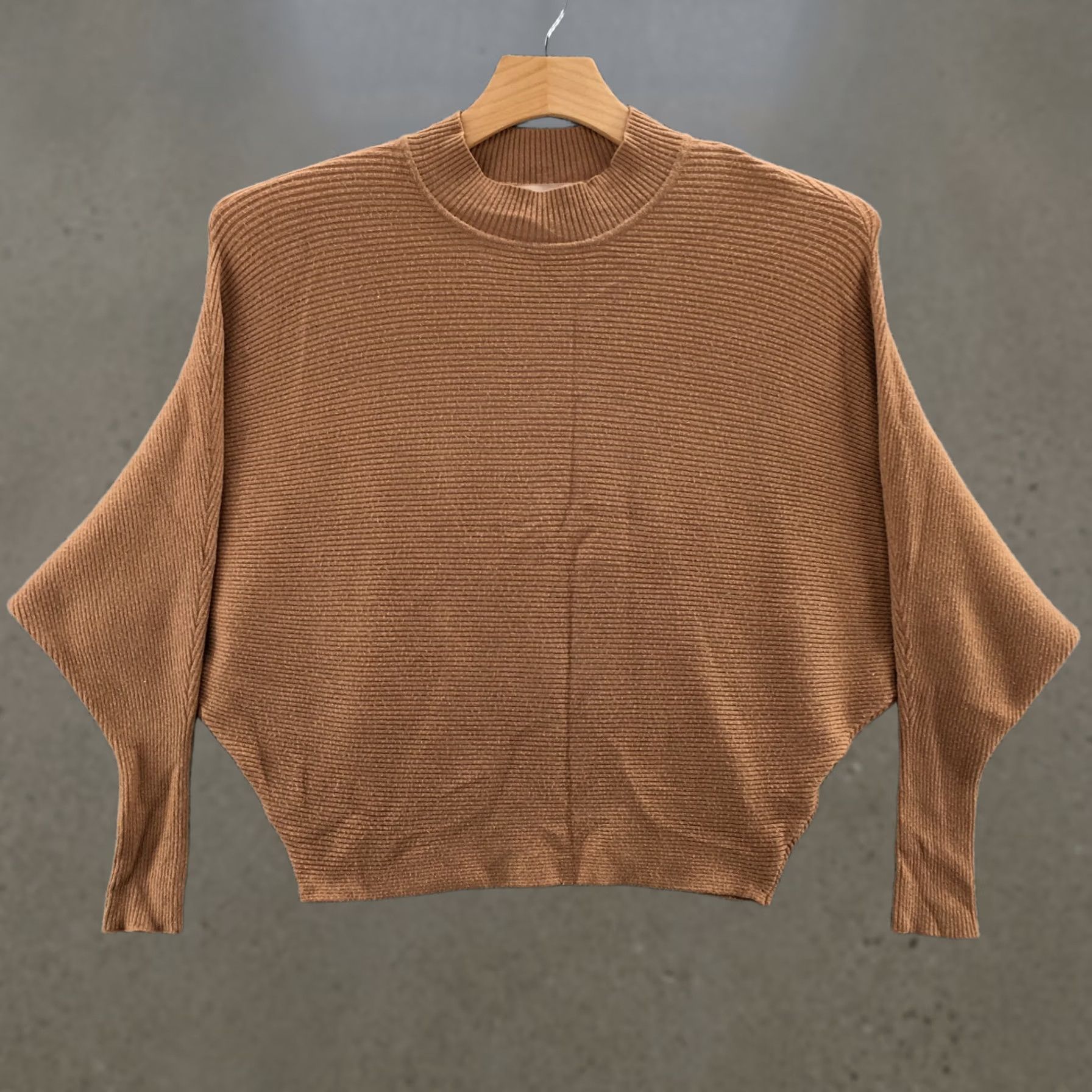 Vintage Philosophy Shirt Womens S Brown Mock Neck Long Sleeve Pullover Knitted Poncho Sweater Top Casual Workwear Size S / US 4 / IT 40 - 1 Thumbnail
