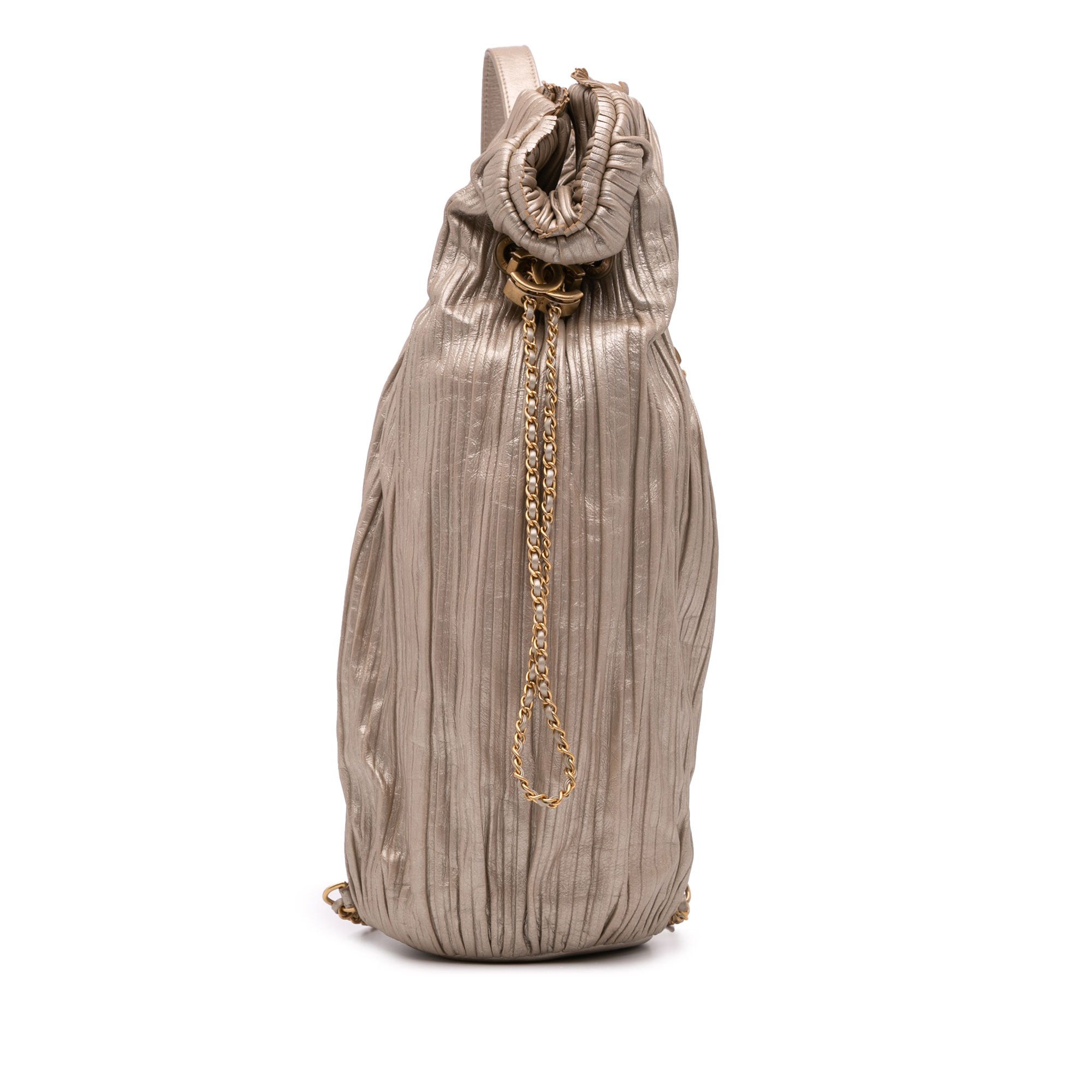 Chanel Chanel Medium Metallic Calfskin Coco Pleats Drawstring Backpack Size ONE SIZE - 1 Thumbnail