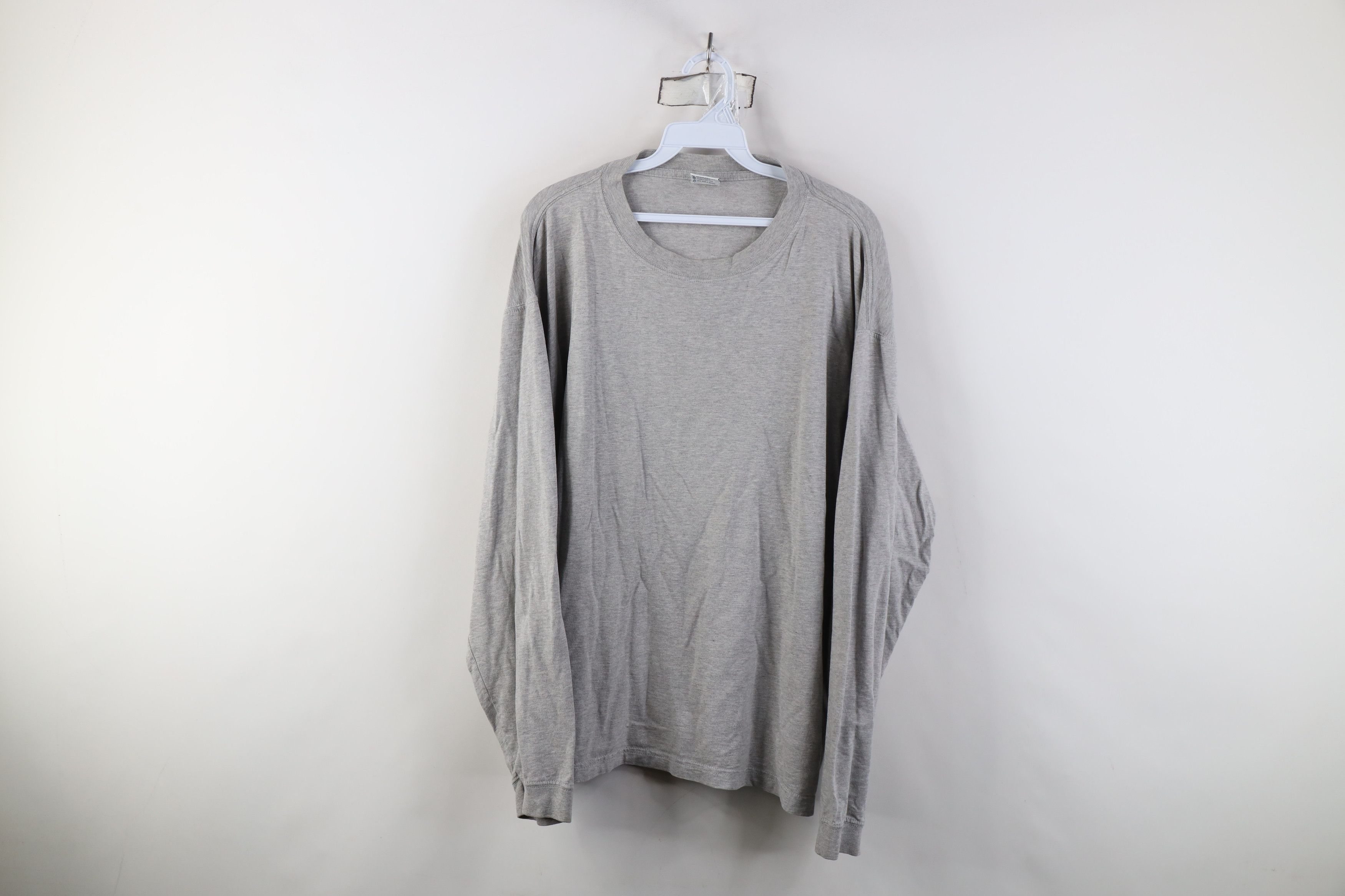 Vintage Vintage 90s Streetwear Long Sleeve T-Shirt Gray Cotton Size US L / EU 52-54 / 3 - 1 Thumbnail