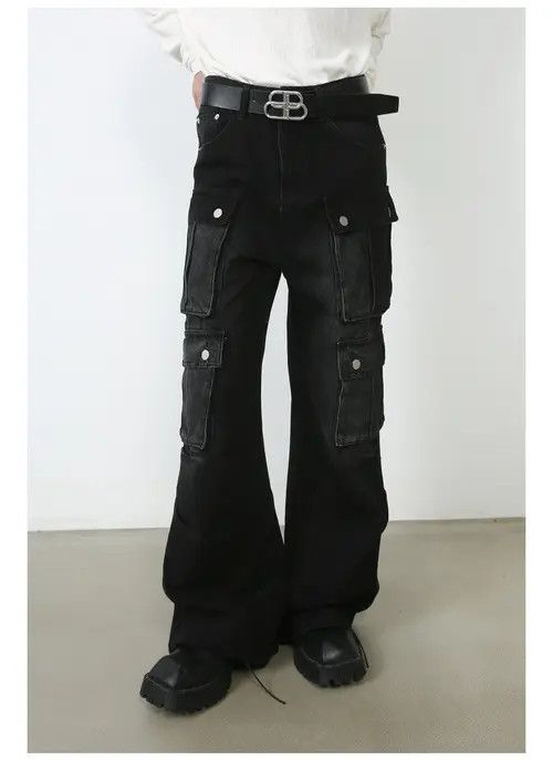 Japanese Brand × Jean American retro men's high street loose straight cargo jeans Size US 32 / EU 48 - 2 Thumbnail