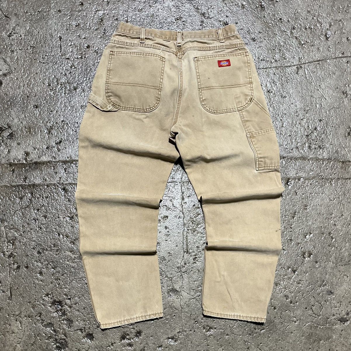 Pre-owned Carhartt X Vintage Crazy Carhartt Style Dickies Faded Carpenter Workwear Jeans In Tan