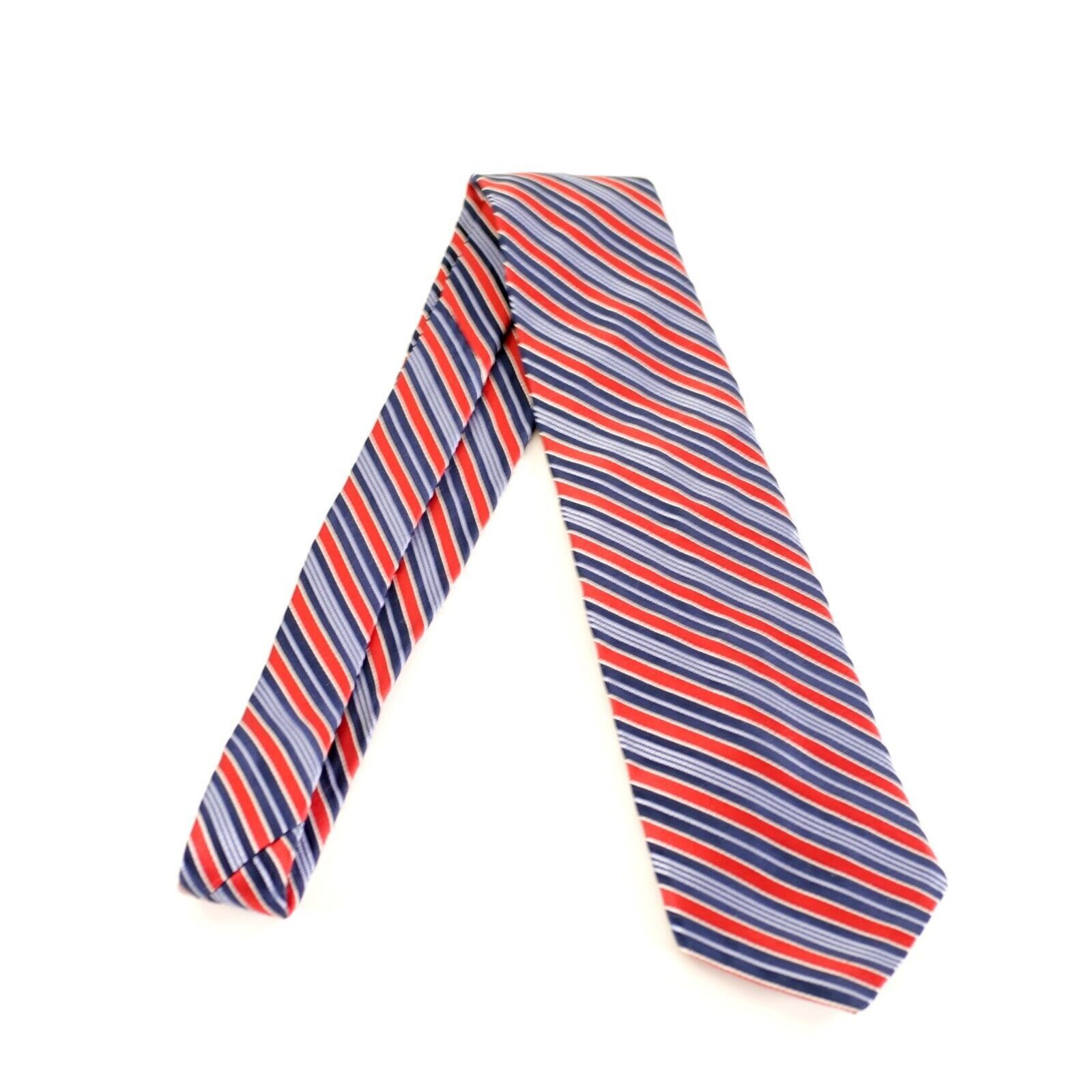 Jones New York Jones New York Woven Blue Red Striped Silk Tie Size ONE SIZE - 7 Thumbnail