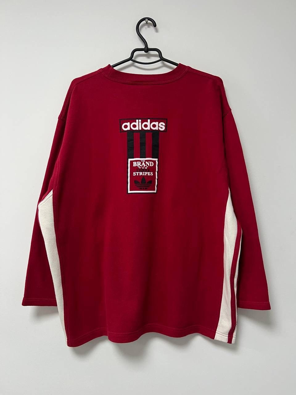 Adidas Vintage 90s Adidas The Brand with the Stripes Sweatshirt M Size US M / EU 48-50 / 2 - 2 Thumbnail