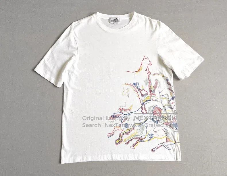 Hermes Hermes Men's short-sleeved t-shirt, thousand horses gallop Size US S / EU 44-46 / 1 - 1 Thumbnail