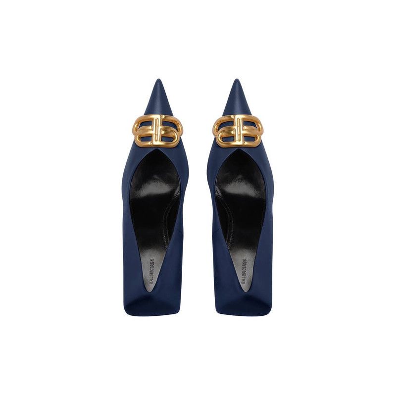 Balenciaga o1s1rm1225 Square Knife BB 80mm Pumps in Blue Size US 7 / IT 37 - 6 Thumbnail