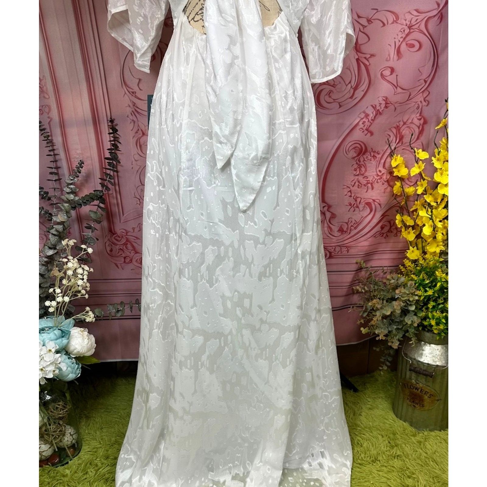 Hutch Hutch Love in the Abstract Maxi Dress White 10 Size L / US 10 / IT 46 - 8 Thumbnail