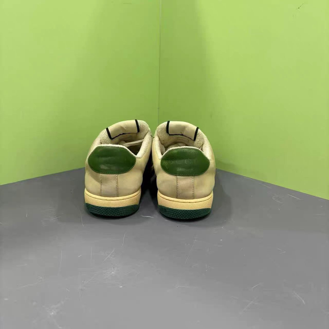 Gucci Gucci Screener Gray-Green GG Enamel Distressed Sneakers K15 Size US 8.5 / EU 41-42 - 5 Thumbnail