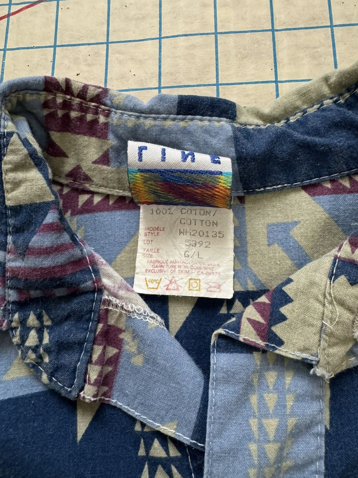 Vintage Vintage Fine Line Navajo Print Long Sleeve Button Up Large Size US XL / EU 56 / 4 - 7 Thumbnail