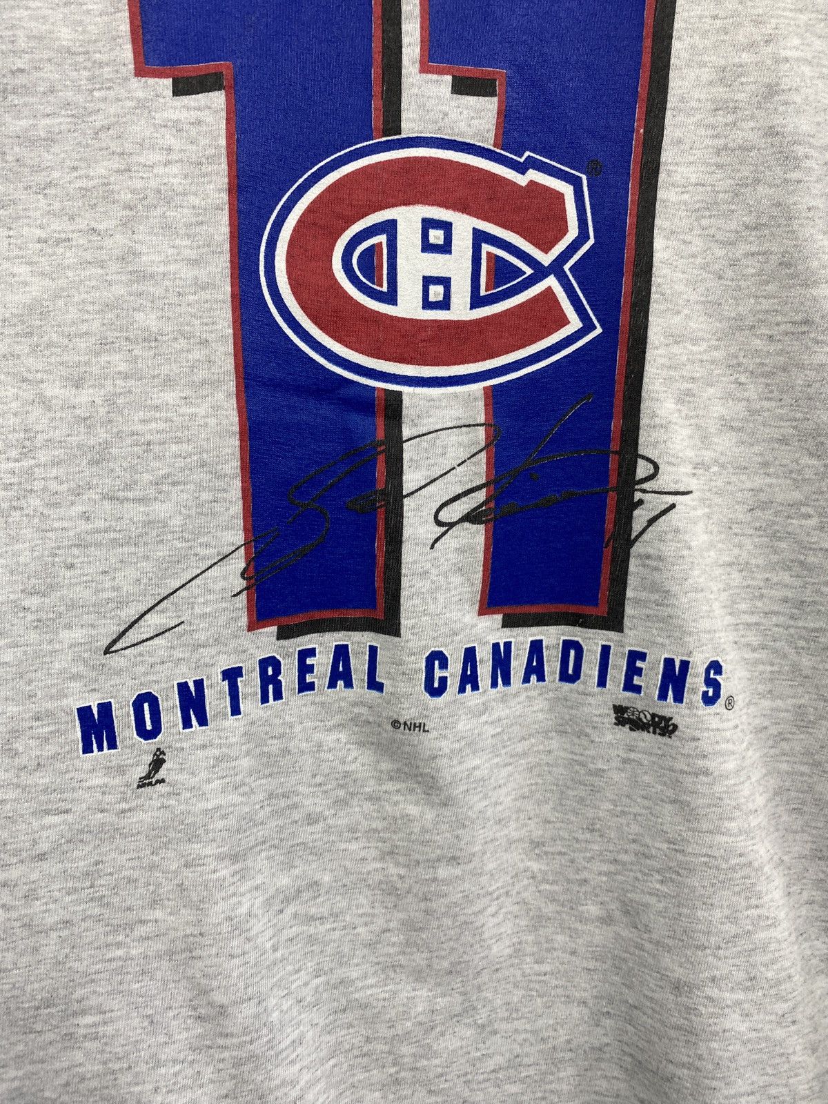 NHL 🇨🇦 Vintage 90s Saku Koivu Montreal Canadiens NHL T-Shirt Rare Size US XL / EU 56 / 4 - 5 Thumbnail