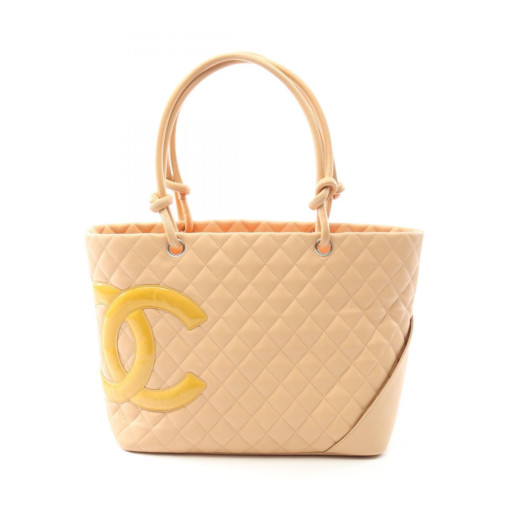Chanel Chanel Cambon Line Leather Patent Leather Tote Bag Leather