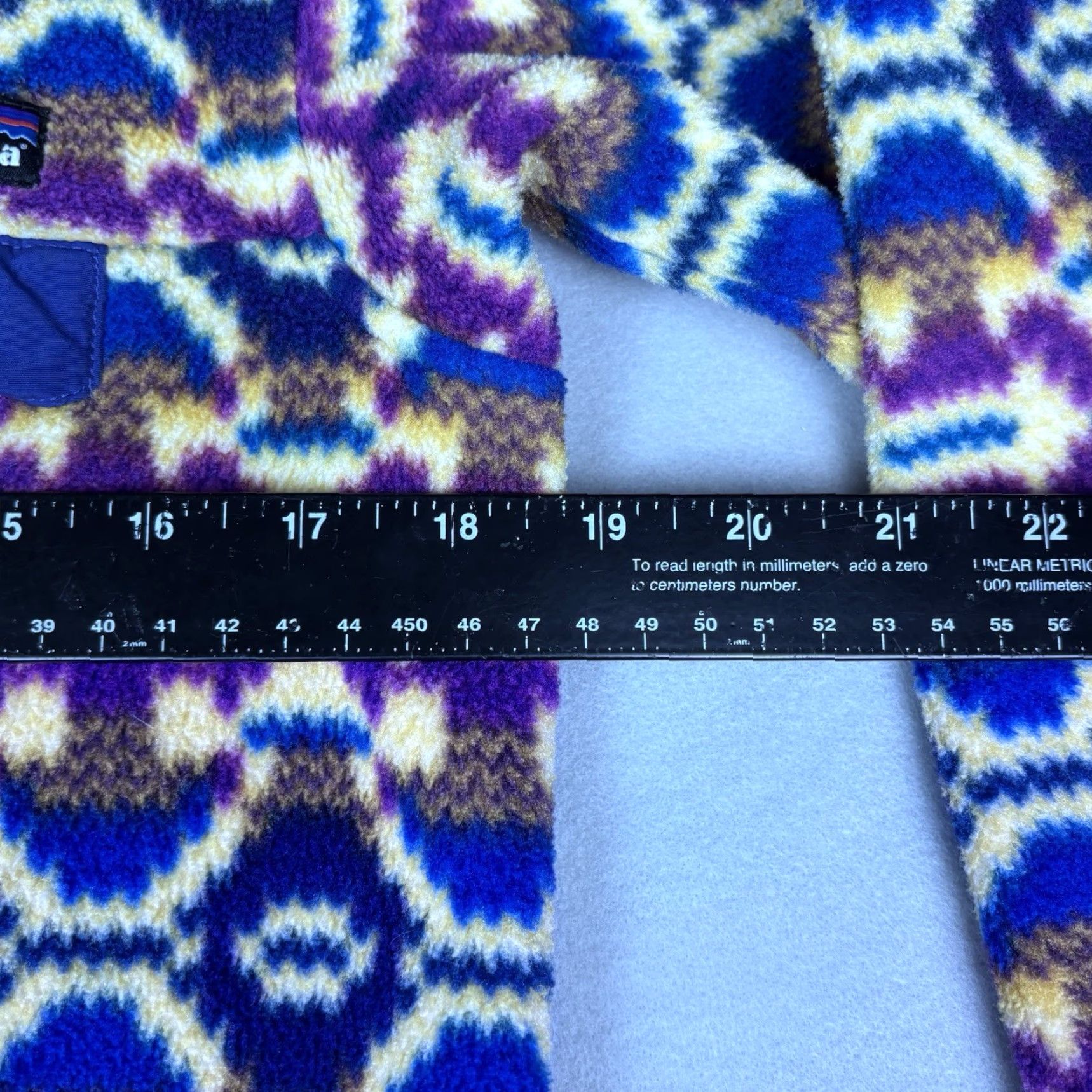 Patagonia Patagonia Synchilla Women's Lightweight Purple Fleece Pullover 1/4 Snap Jacket XS Regular Geometric Pattern Size XS / US 0-2 / IT 36-38 - 5 Thumbnail